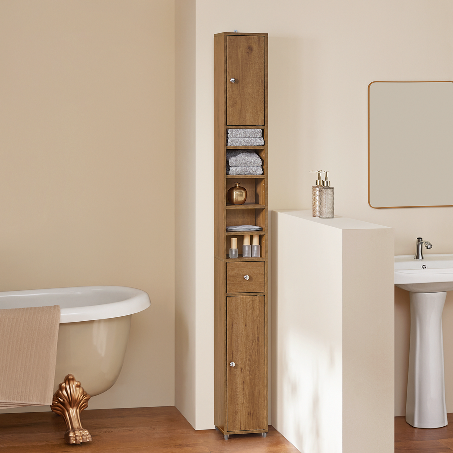 Armoire de salle de bain haute SoBuy BZR34-PF