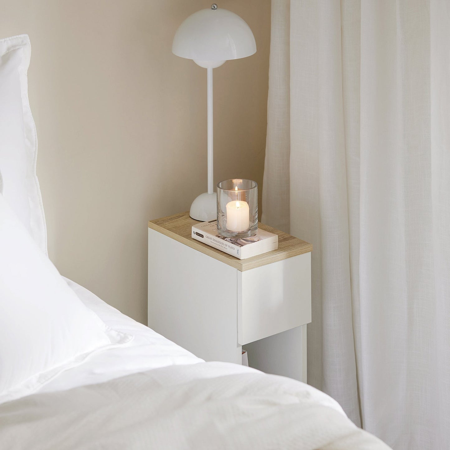 SoBuy Table de chevet, table d'appoint, table basse, table de canapé FBT111-WN