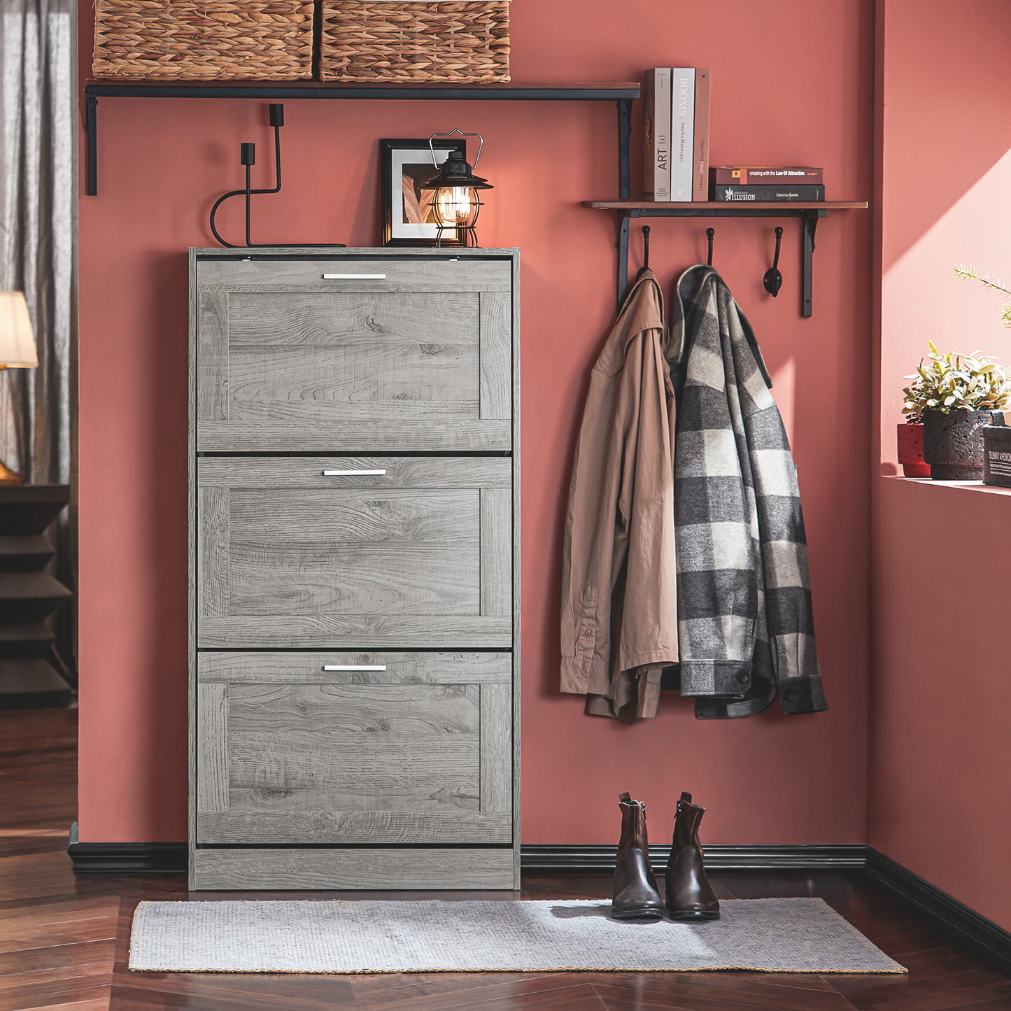 Meuble de rangement à chaussures à 3 tiroirs SoBuy FSR137-L-HG