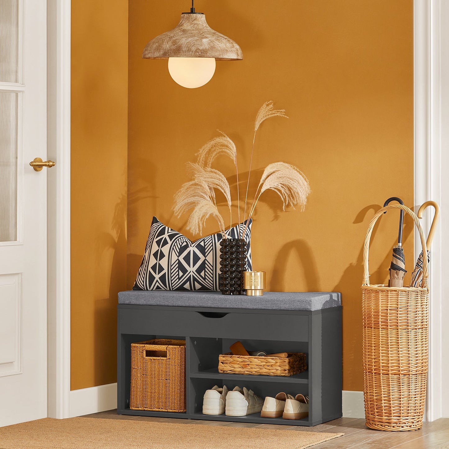 Meuble de rangement à chaussures SoBuy avec plateau relevable et coussin d'assise FSR45-DG