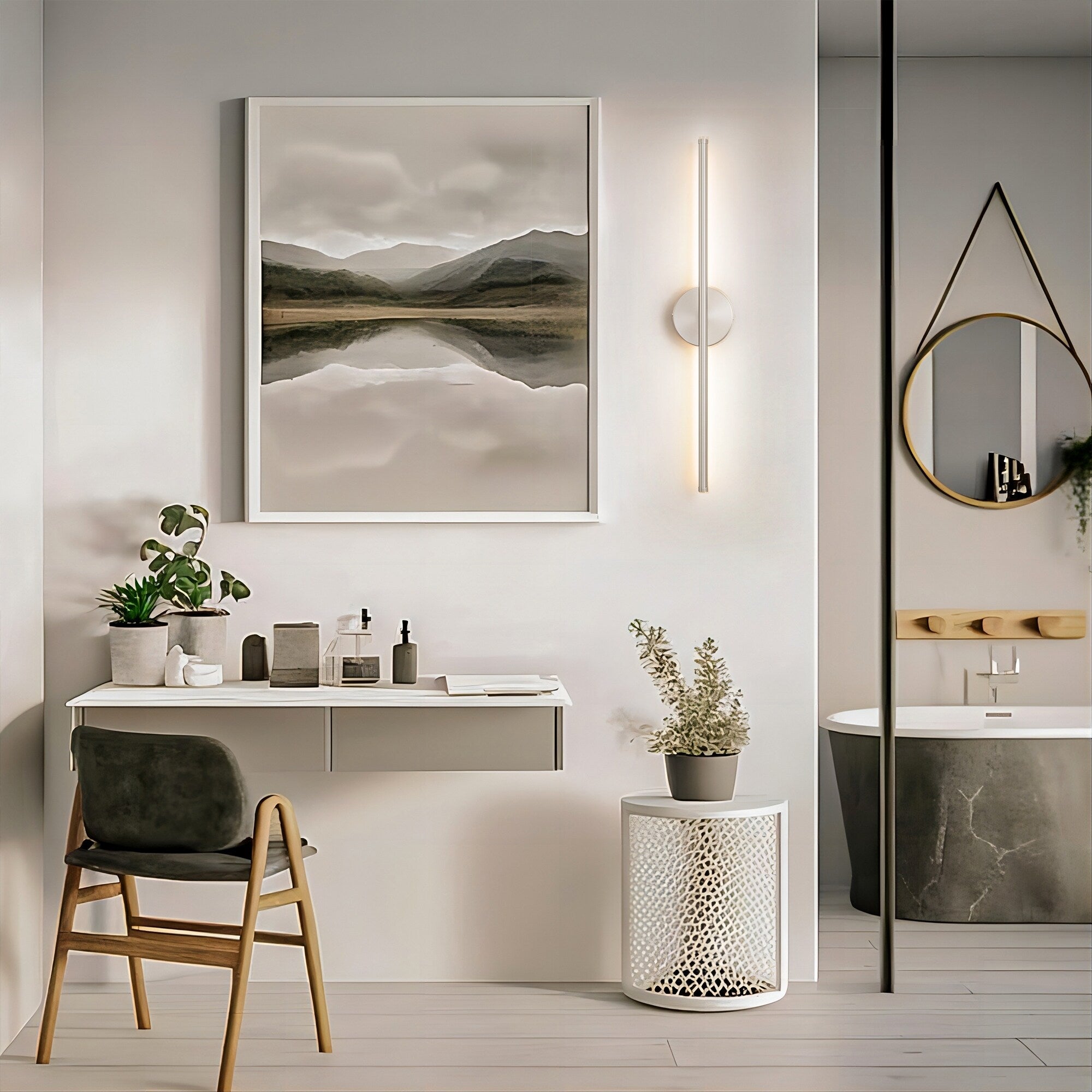1-Light 23.6 in. Modern Linear Dimmable Integrated LED Bathroom Vanity Light Wall Sconce
