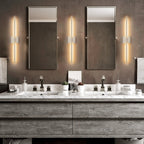 1-Light Black/ Gold/ Nickel Modern Long Linear Strip Wall Sconce Dimmable LED Bathroom Vanity Light