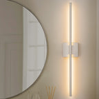 1-Light Black/ Gold/ Nickel Modern Long Linear Strip Wall Sconce Dimmable LED Bathroom Vanity Light