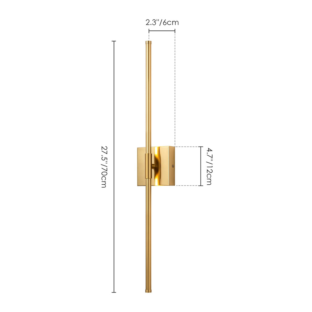 1-Light Black/ Gold/ Nickel Modern Long Linear Strip Wall Sconce Dimmable LED Bathroom Vanity Light