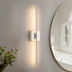 1-Light Black/ Gold/ Nickel Modern Long Linear Strip Wall Sconce Dimmable LED Bathroom Vanity Light