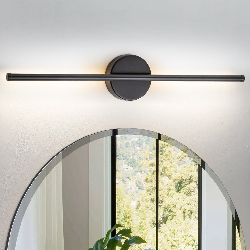1-Light Black/ Gold/ Nickel Modern Long Linear Strip Wall Sconce Dimmable LED Bathroom Vanity Light
