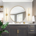 1-Light Black/ Gold/ Nickel Modern Long Linear Strip Wall Sconce Dimmable LED Bathroom Vanity Light