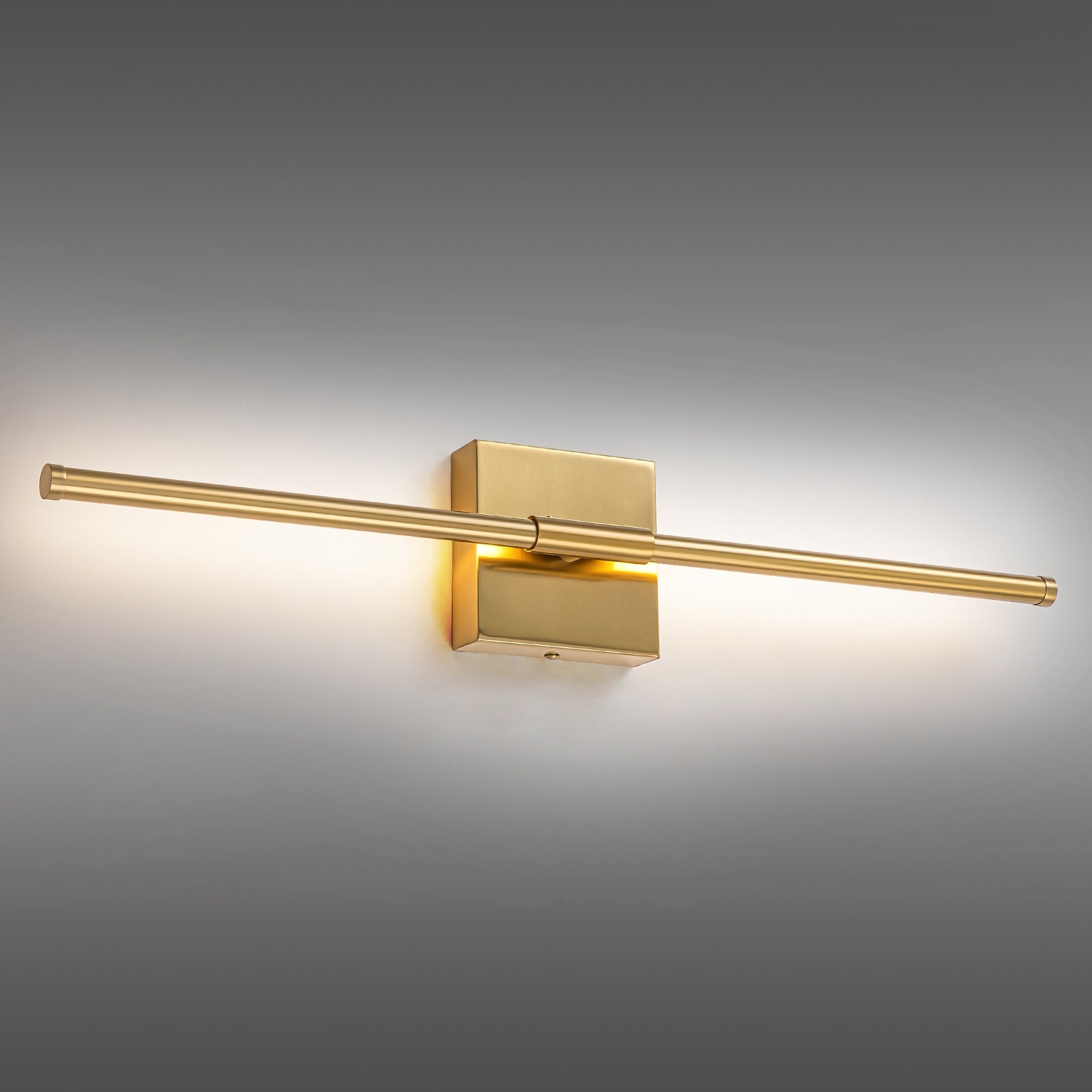 1-Light Black/ Gold/ Nickel Modern Long Linear Strip Wall Sconce Dimmable LED Bathroom Vanity Light
