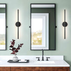 1-Light Black/ Gold/ Nickel Modern Long Linear Strip Wall Sconce Dimmable LED Bathroom Vanity Light