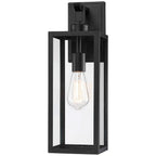 1-Light Matte Black Modern Outdoor Wall Lantern