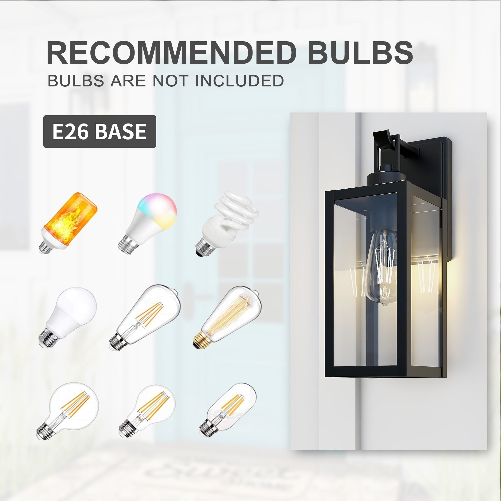 1-Light Matte Black Modern Outdoor Wall Lantern
