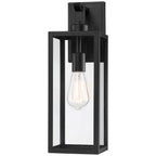 1-Light Matte Black Modern Outdoor Wall Lantern