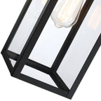 1-Light Matte Black Modern Outdoor Wall Lantern
