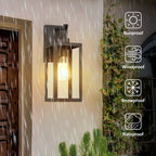 1-Light Matte Black Modern Outdoor Wall Lantern
