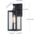 1-Light Matte Black Modern Outdoor Wall Lantern