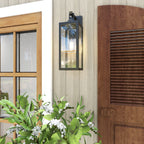 1-Light Matte Black Modern Outdoor Wall Lantern