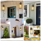 1-Light Matte Black Modern Outdoor Wall Lantern