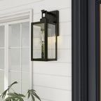 1-Light Matte Black Modern Outdoor Wall Lantern
