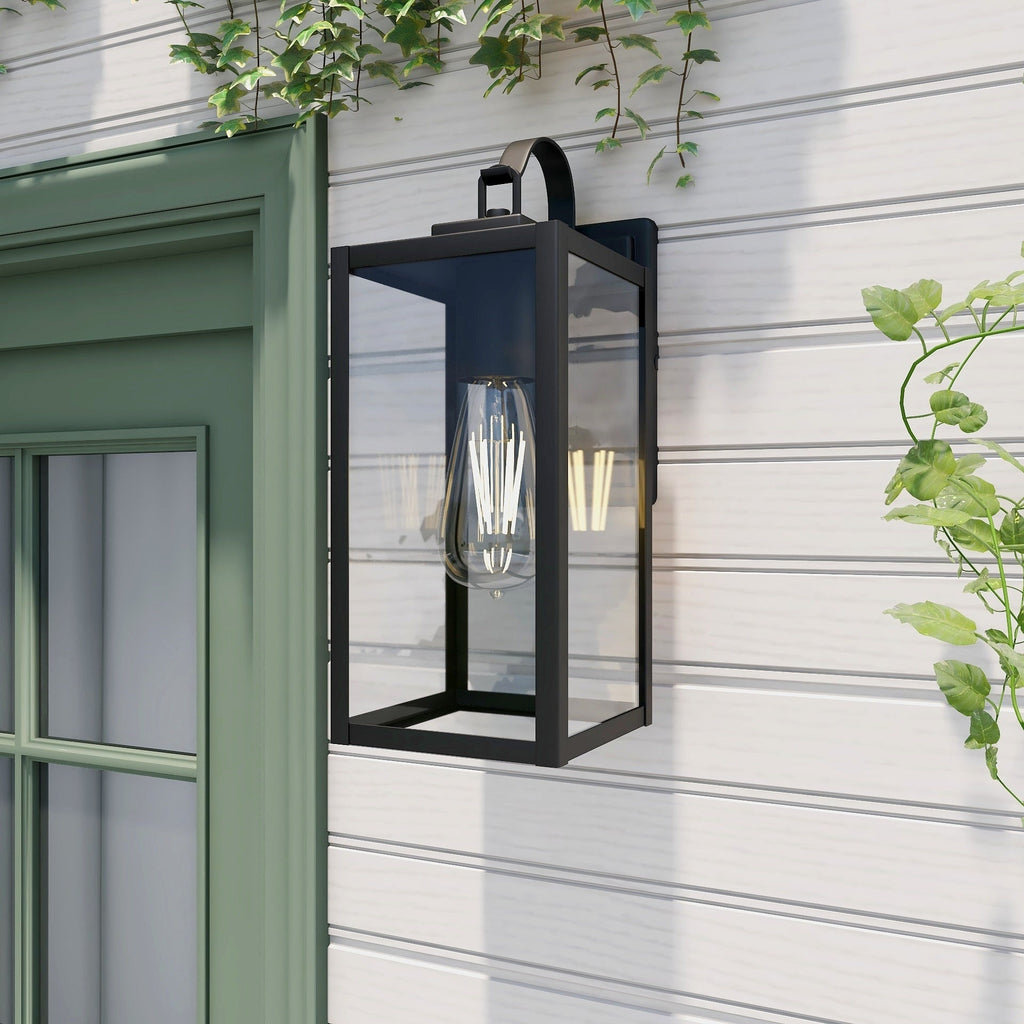 1-Light Outdoor Matte Black Wall Light Sconce