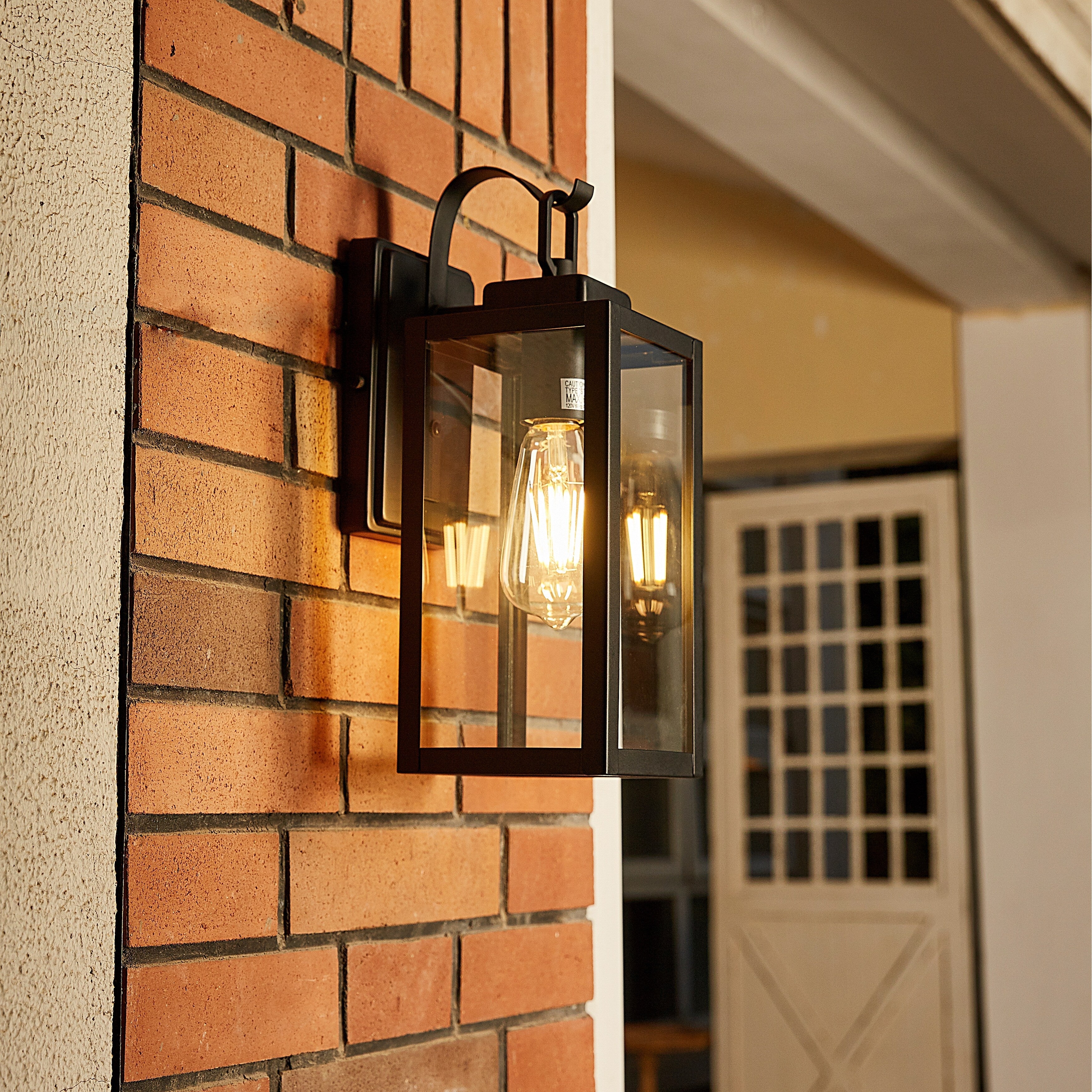 1-Light Outdoor Matte Black Wall Light Sconce