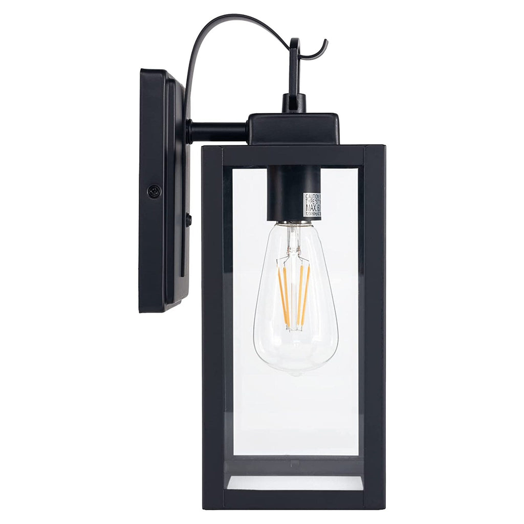 1-Light Outdoor Matte Black Wall Light Sconce