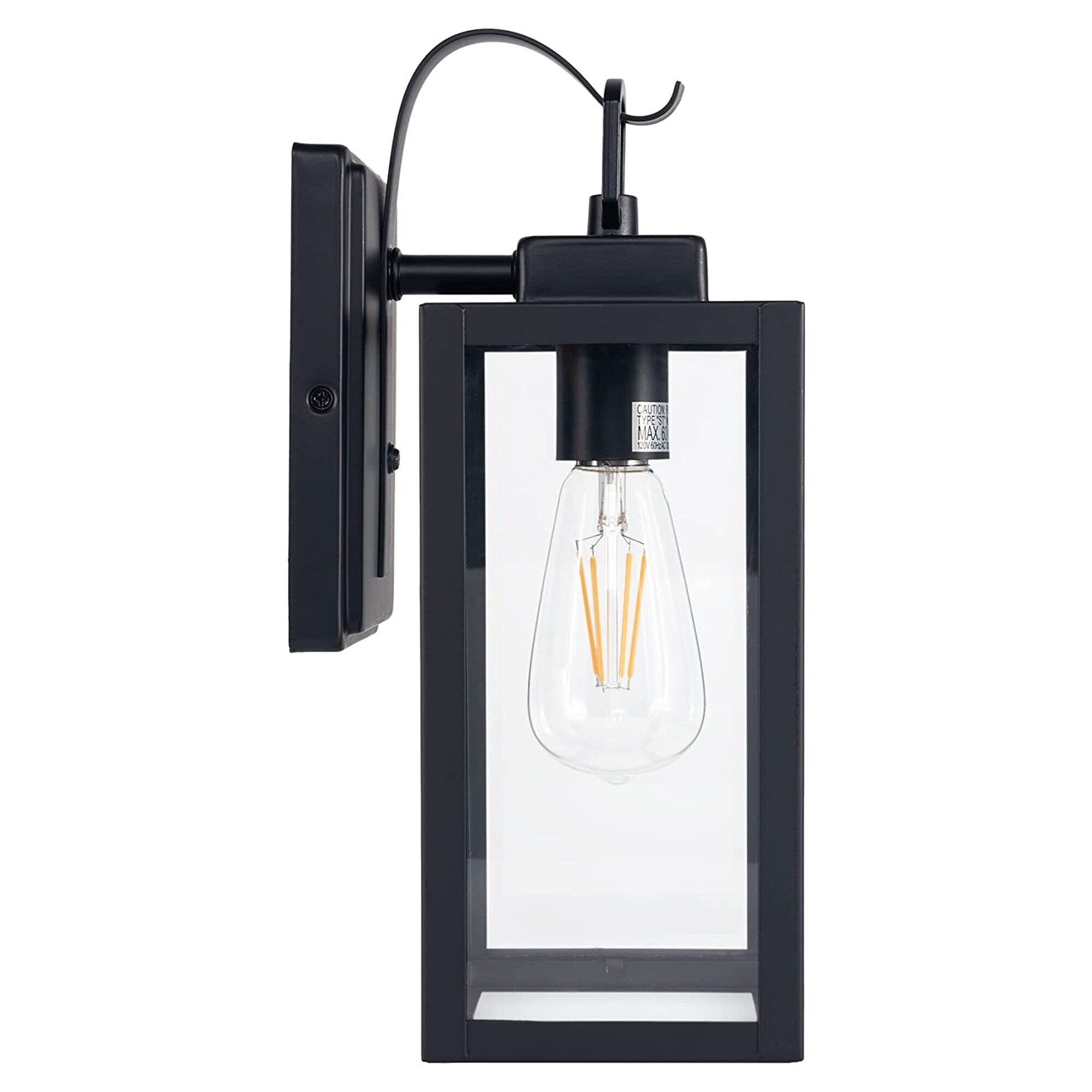 1-Light Outdoor Matte Black Wall Light Sconce