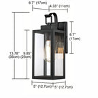 1-Light Outdoor Matte Black Wall Light Sconce