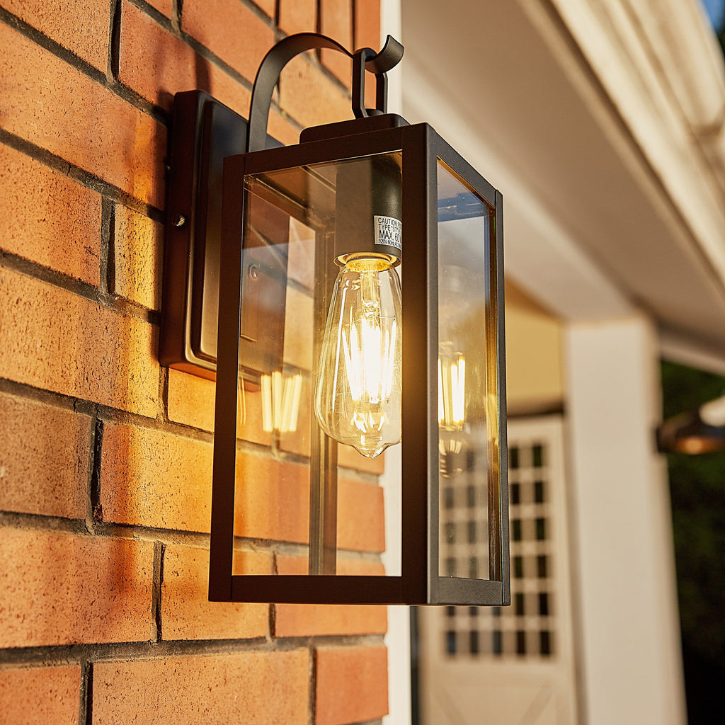 1-Light Outdoor Matte Black Wall Light Sconce