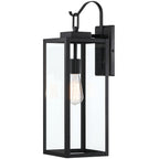 1-Light Outdoor Matte Black Wall Light Sconce