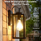 1-Light Outdoor Matte Black Wall Light Sconce