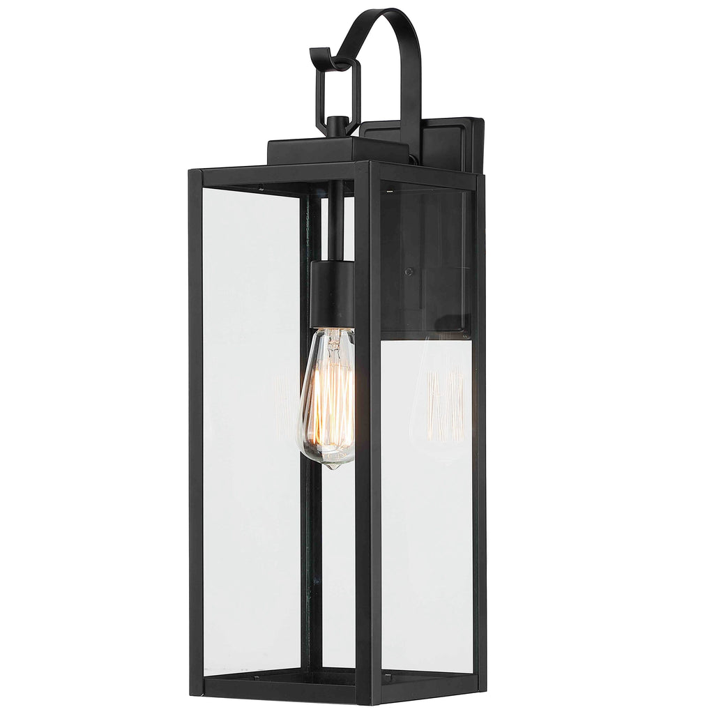 1-Light Outdoor Matte Black Wall Light Sconce