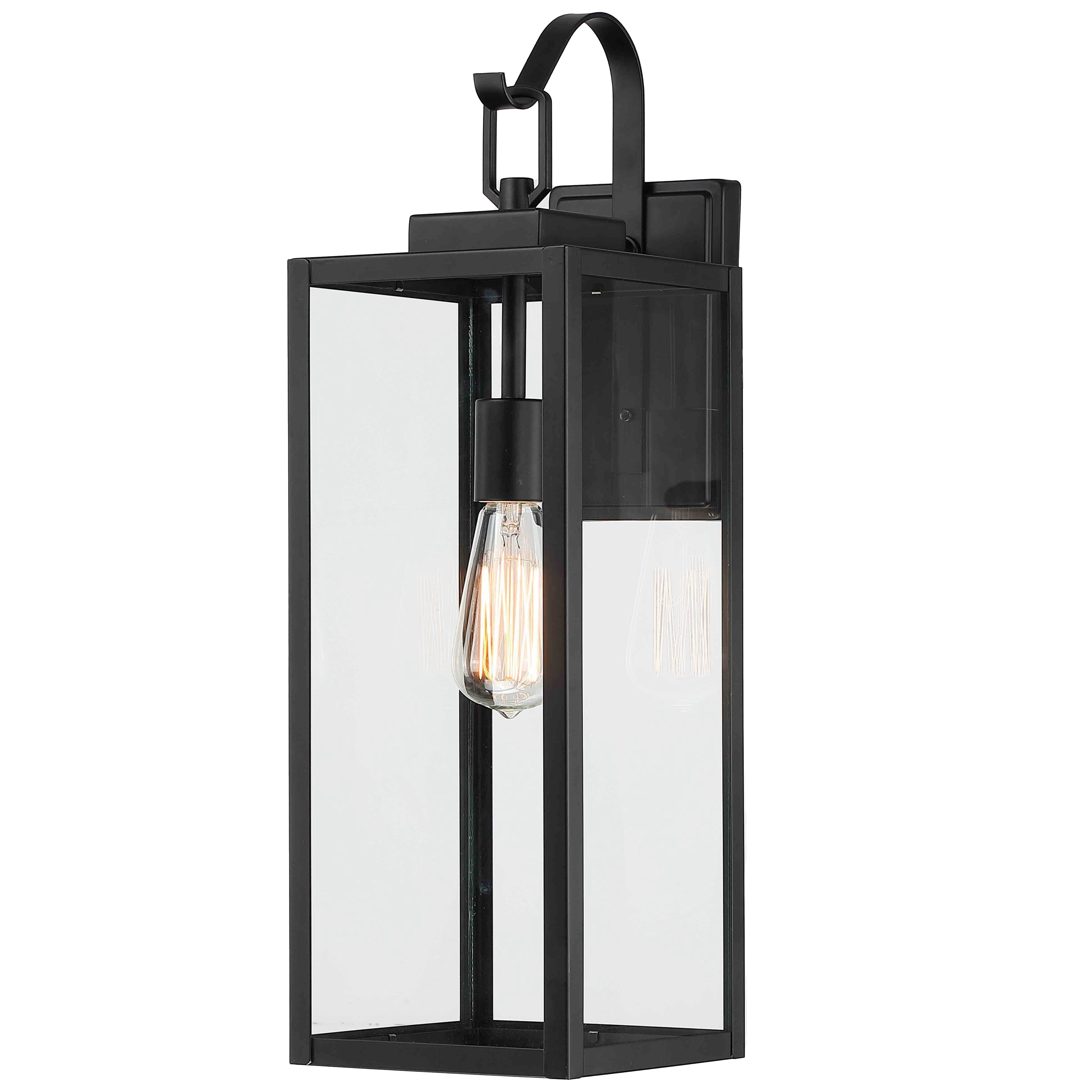 1-Light Outdoor Matte Black Wall Light Sconce
