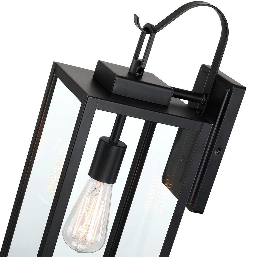 1-Light Outdoor Matte Black Wall Light Sconce