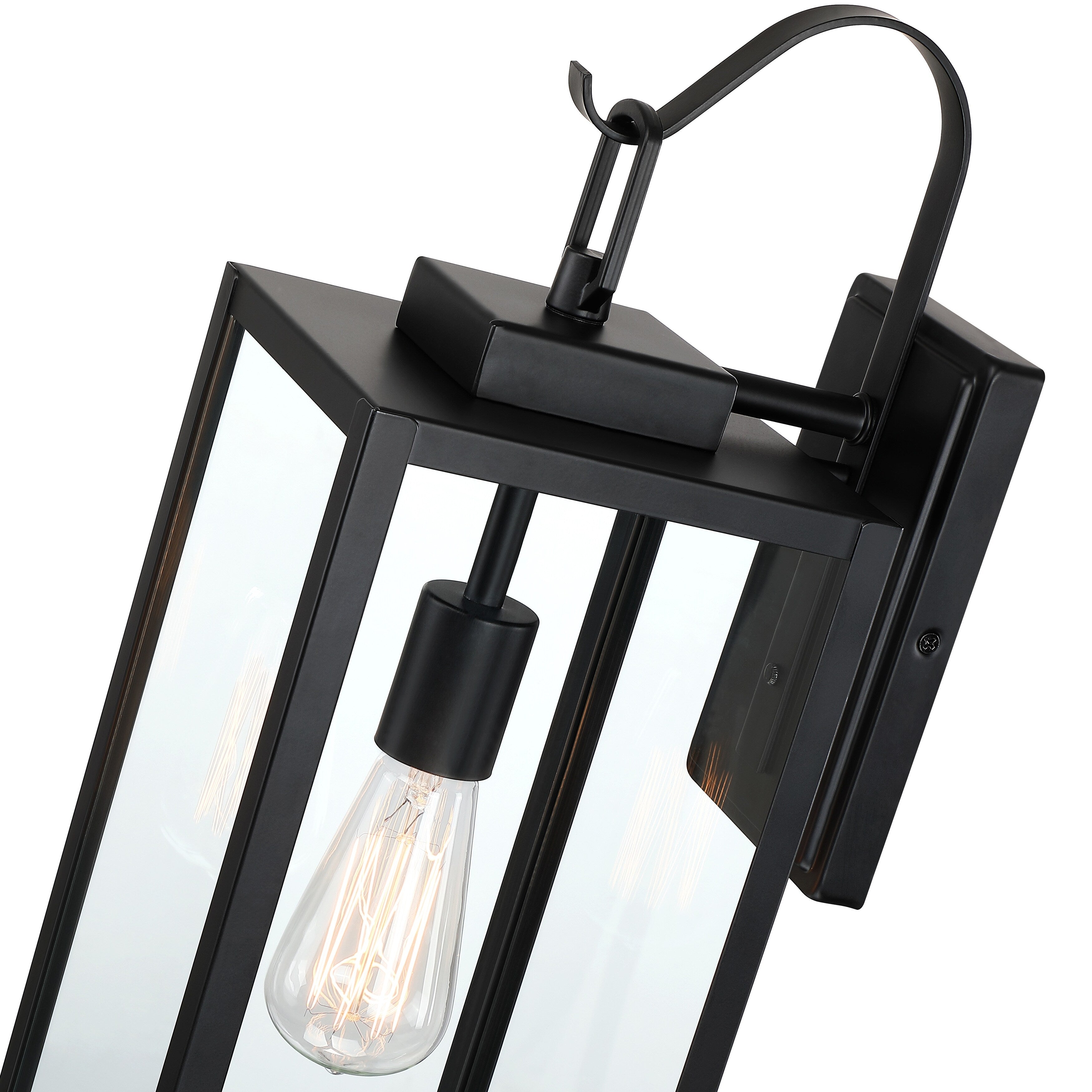1-Light Outdoor Matte Black Wall Light Sconce