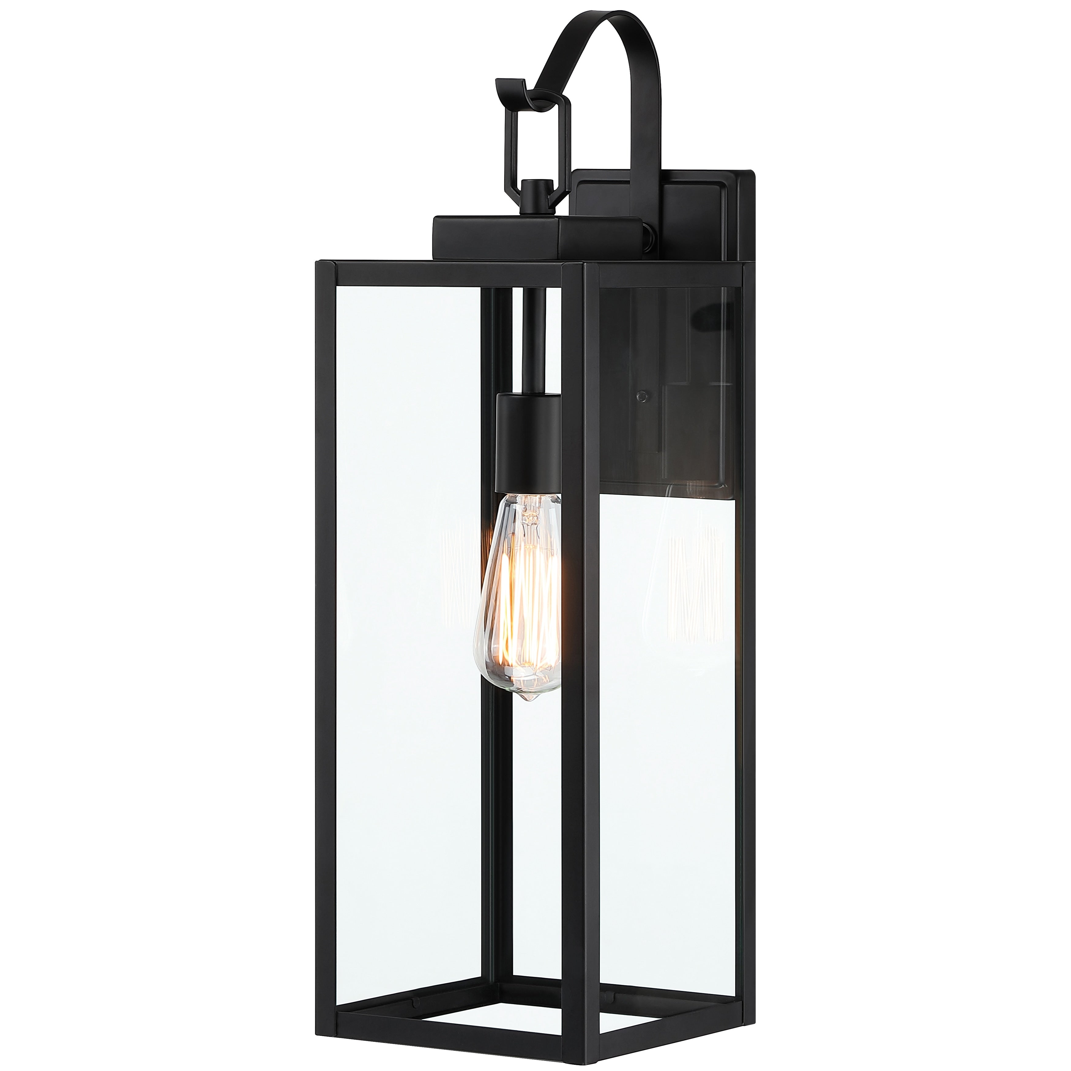 1-Light Outdoor Matte Black Wall Light Sconce