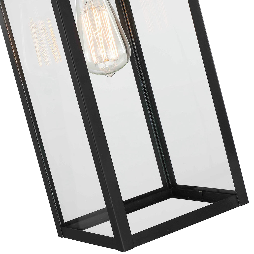 1-Light Outdoor Matte Black Wall Light Sconce