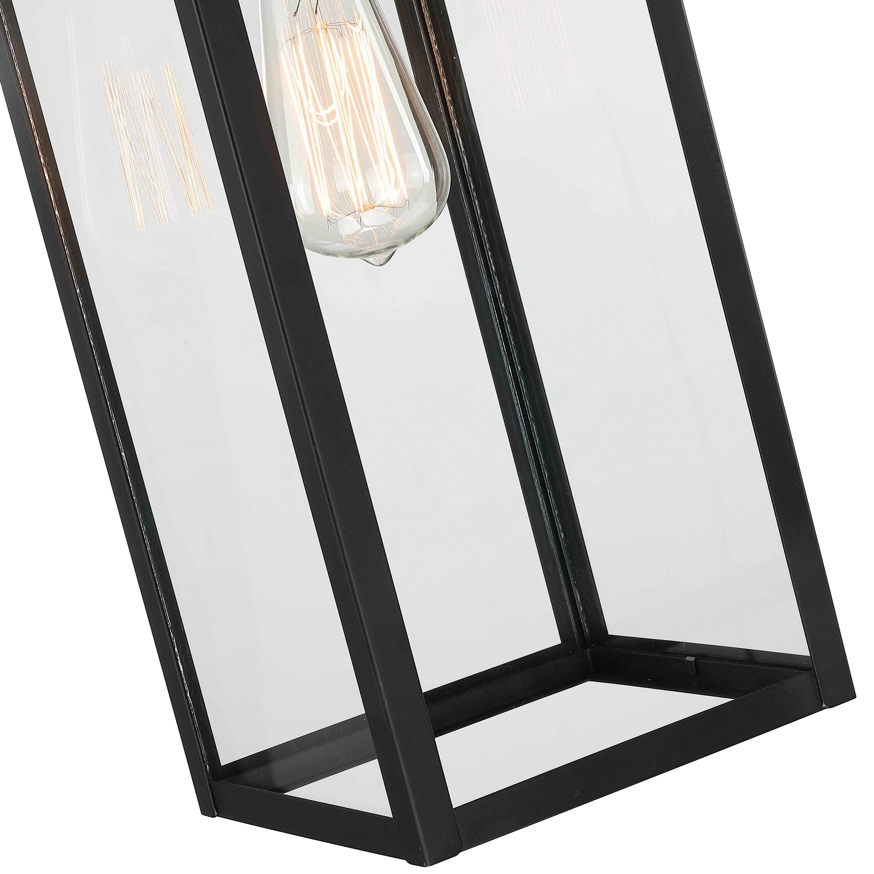1-Light Outdoor Matte Black Wall Light Sconce