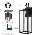 1-Light Outdoor Matte Black Wall Light Sconce
