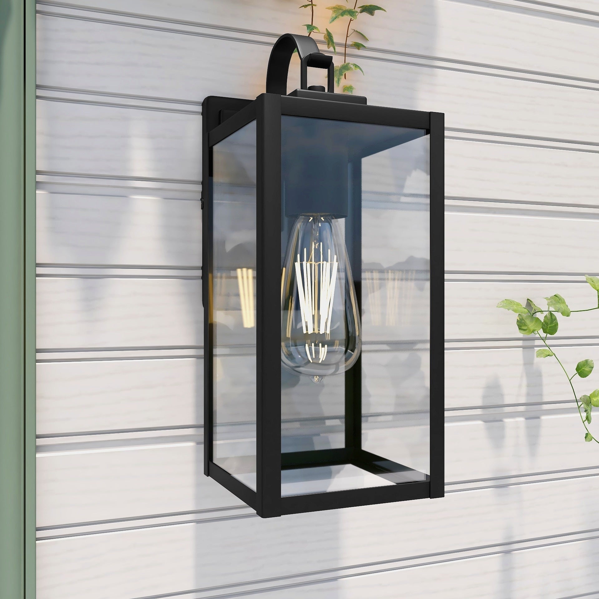 1-Light Outdoor Matte Black Wall Light Sconce