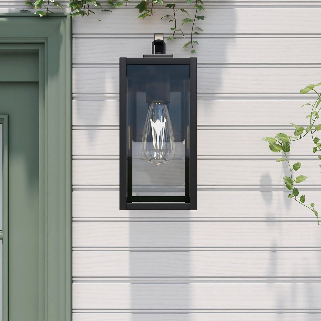 1-Light Outdoor Matte Black Wall Light Sconce