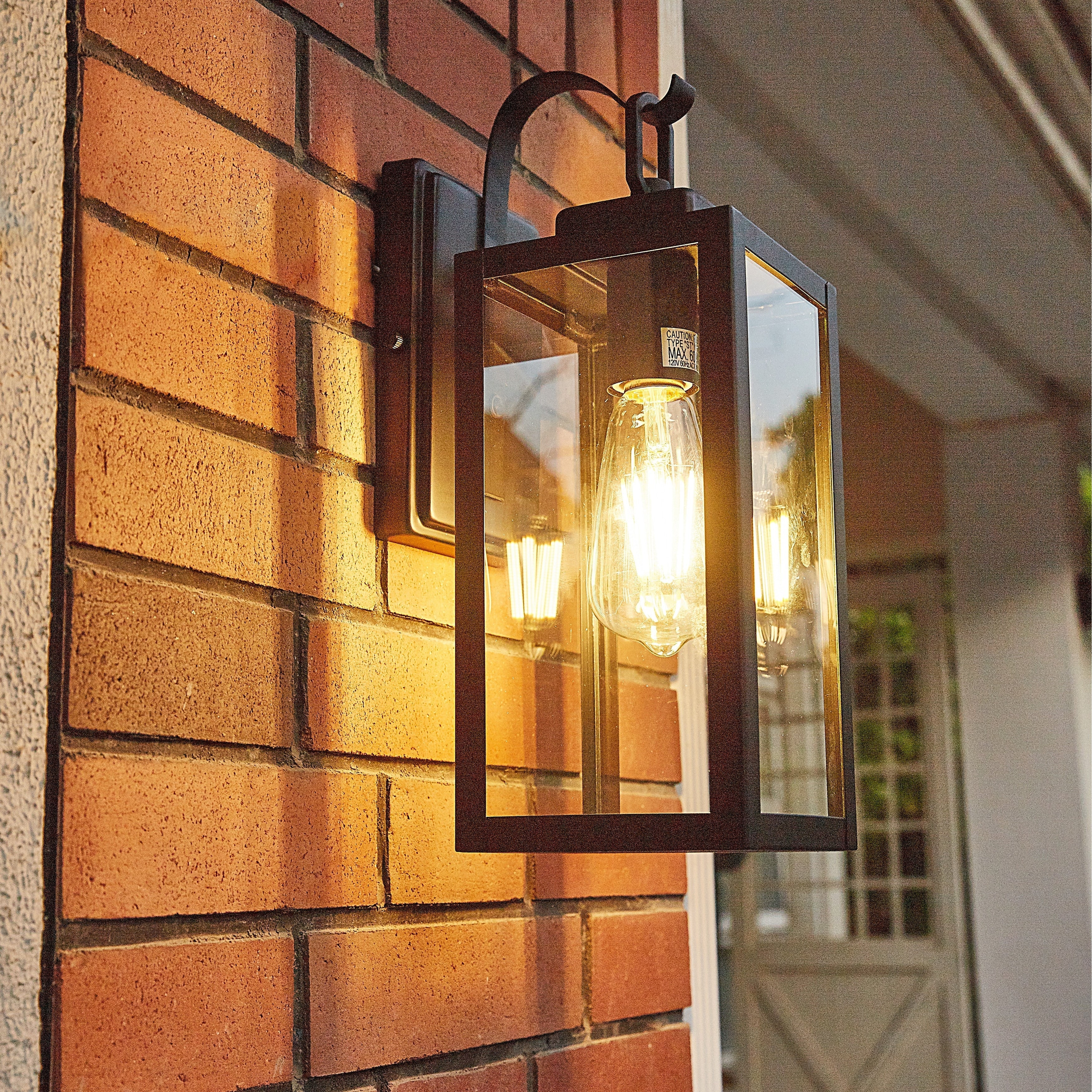 1-Light Outdoor Matte Black Wall Light Sconce