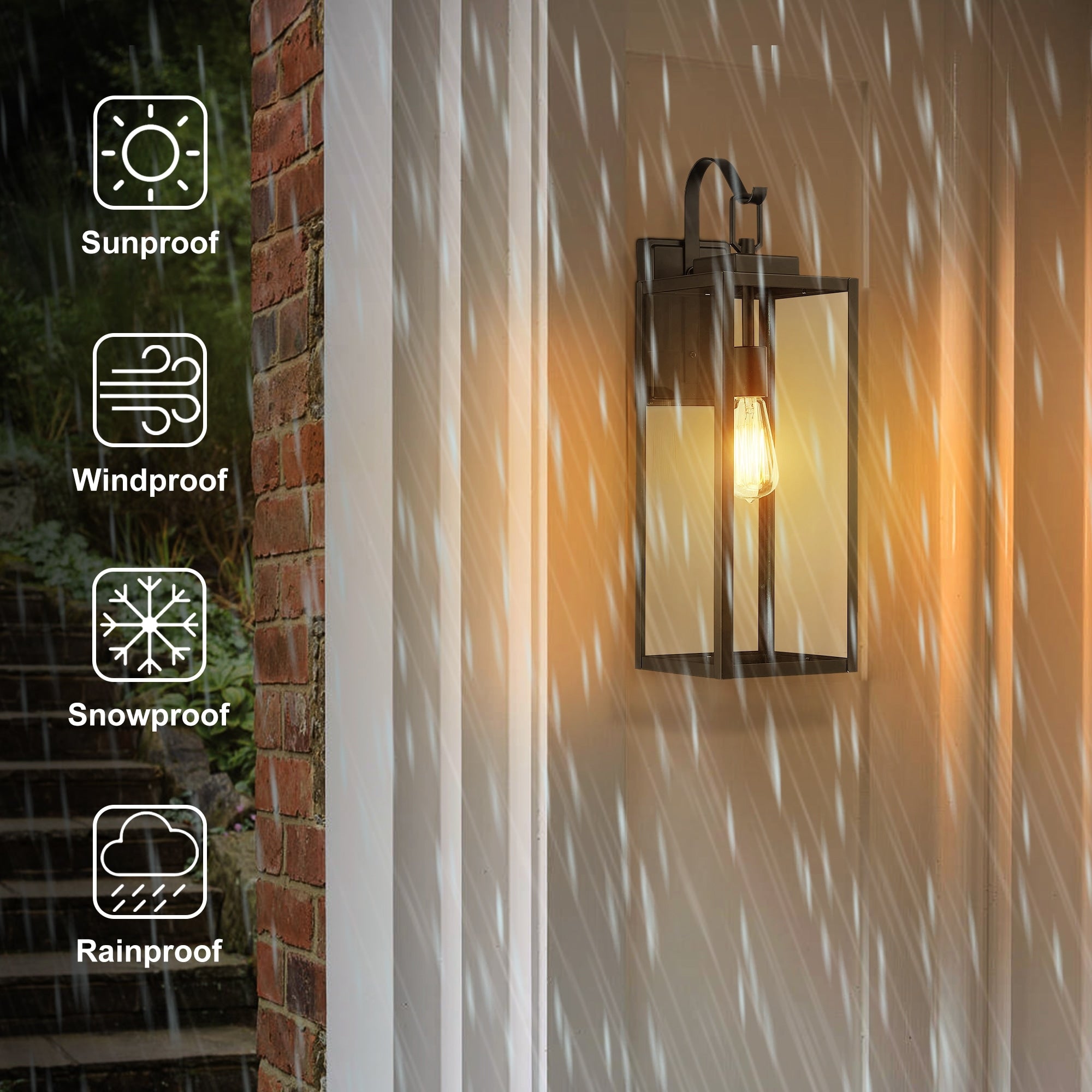 1-Light Outdoor Matte Black Wall Light Sconce