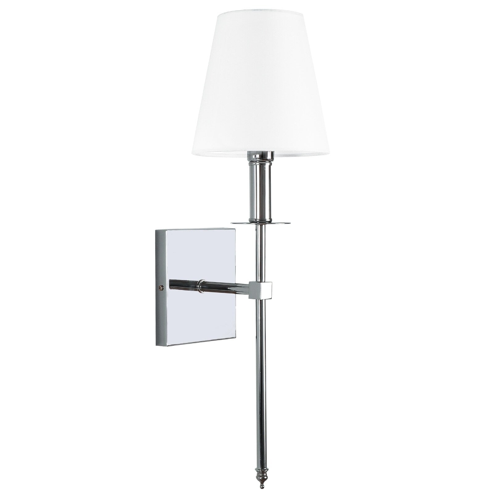 1-Light Wall Sconce with White Fabric Shade