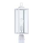 1-light Matte Black Outdoor Post Light Kits Head with Clear Glass Shade
