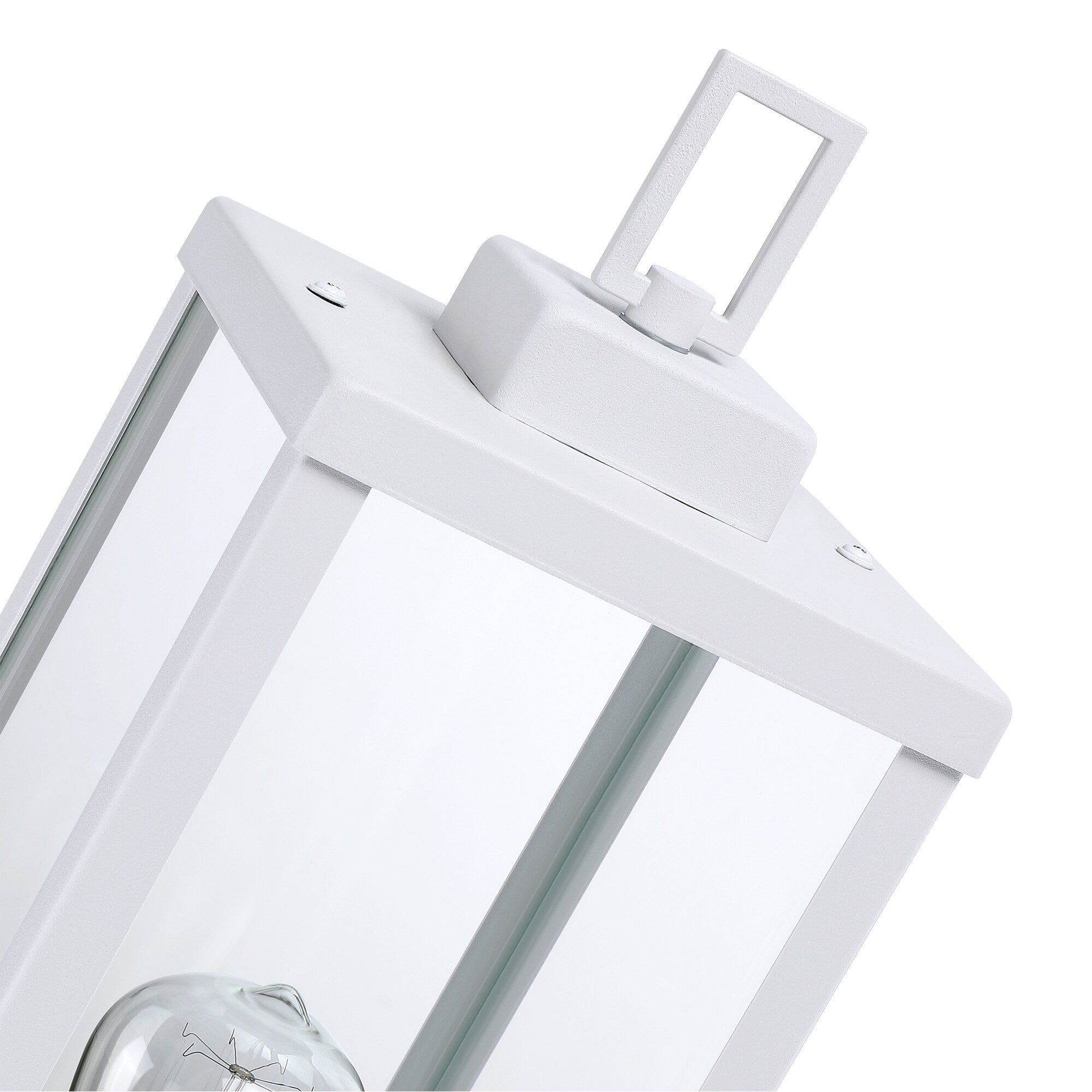 1-light Matte Black Outdoor Post Light Kits Head with Clear Glass Shade