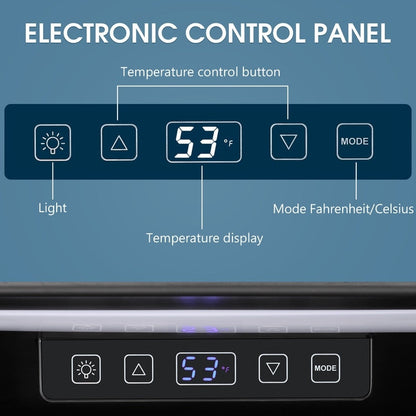 1.3cu.ft Beverage Refrigerator Cooler - 48 Can 12 Bottle Mini Fridge Glass Door, Electronic Touch Control