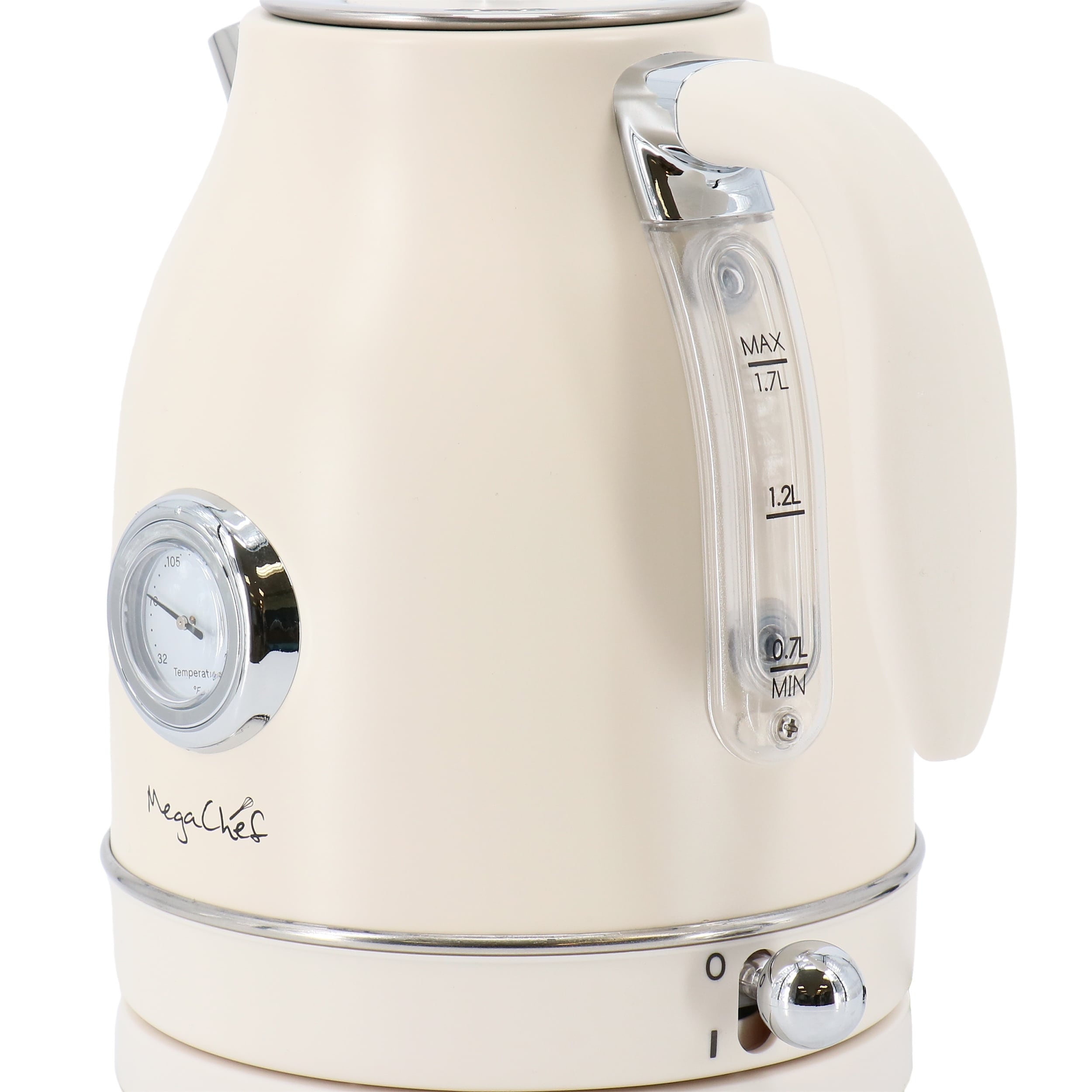 1.7 Quart Electric Tea Kettle and 2 Slice Toaster Combo in Matt Cream