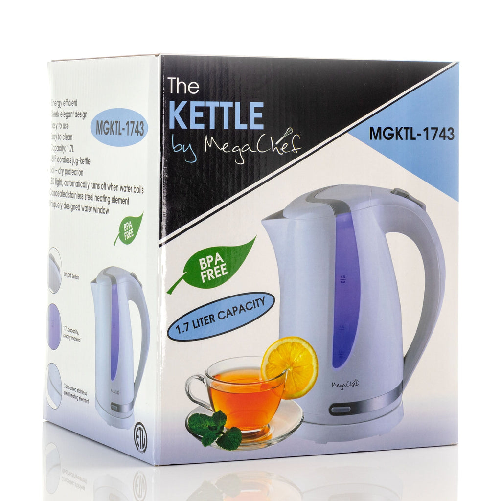 1.7L Rapid Boil Cordless Serving Electric Tea Kettle in White