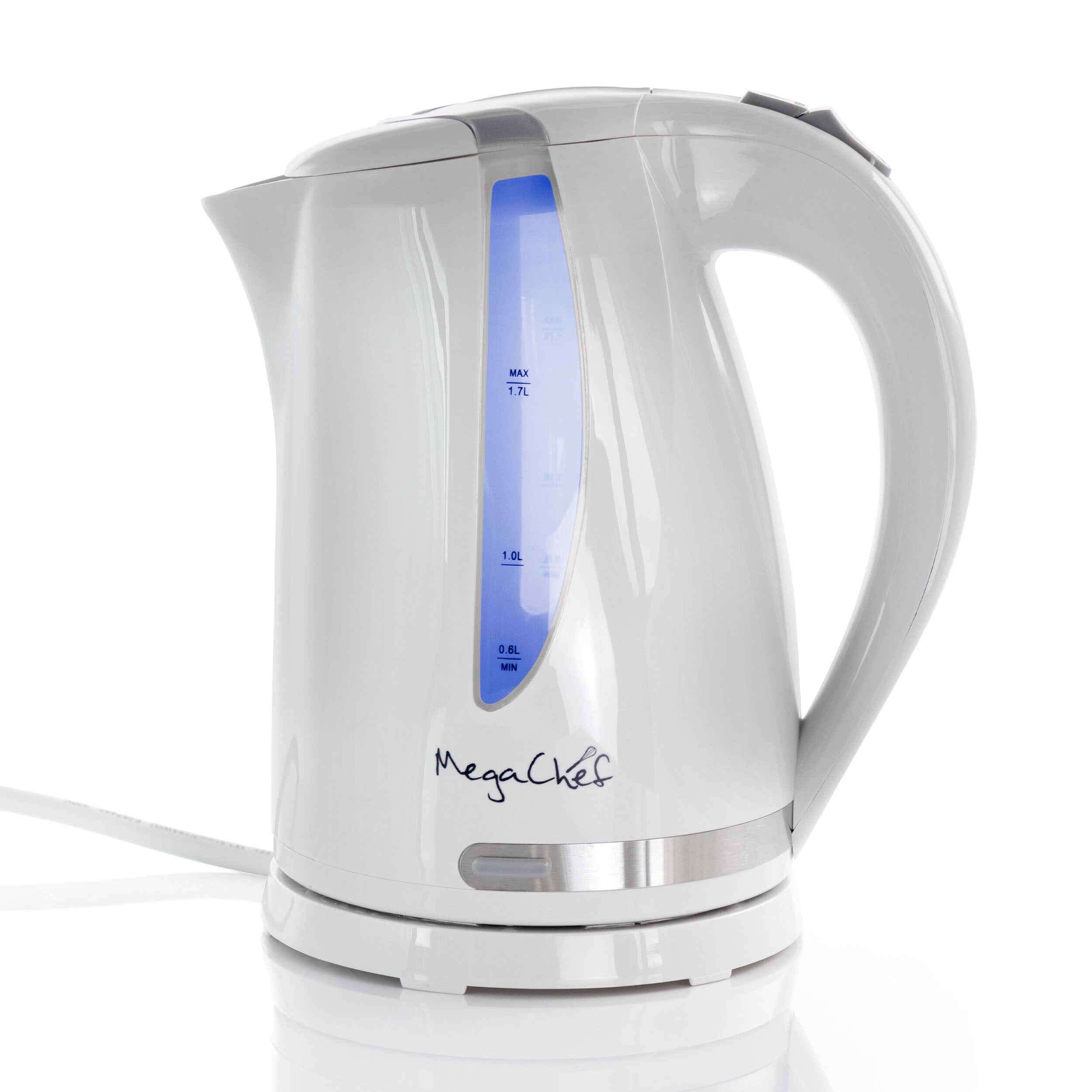 1.7L Rapid Boil Cordless Serving Electric Tea Kettle in White