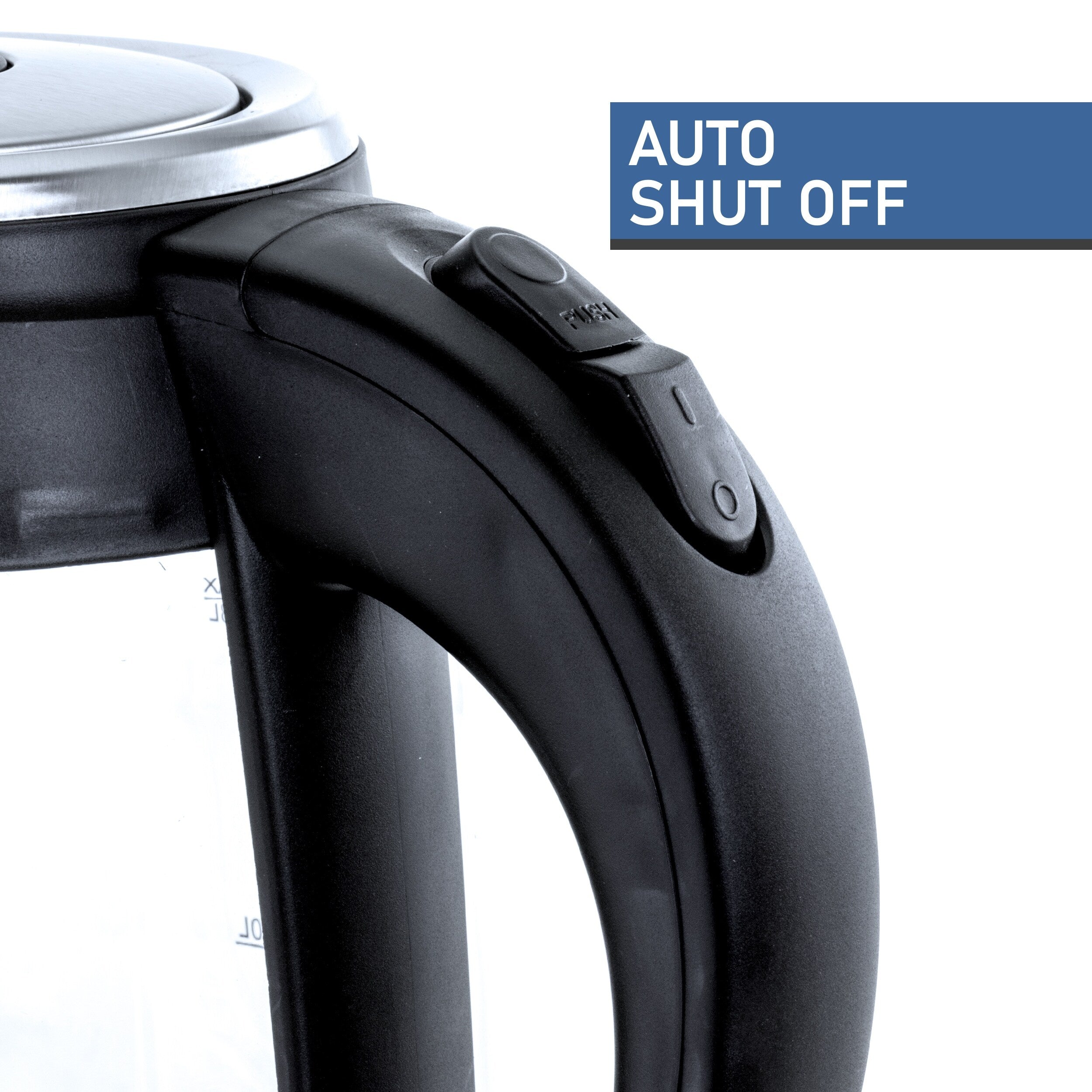 1.8L Rapid Boil Cordless Serving Electric Glass Tea Kettle in Silver